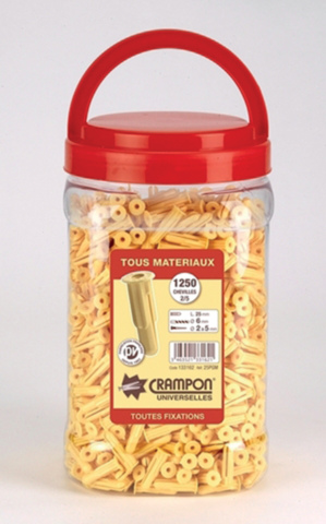 Vinmer - 1250 Dübel mit Krampen 2/5 beige ø Bohrung 6 mm - 133162