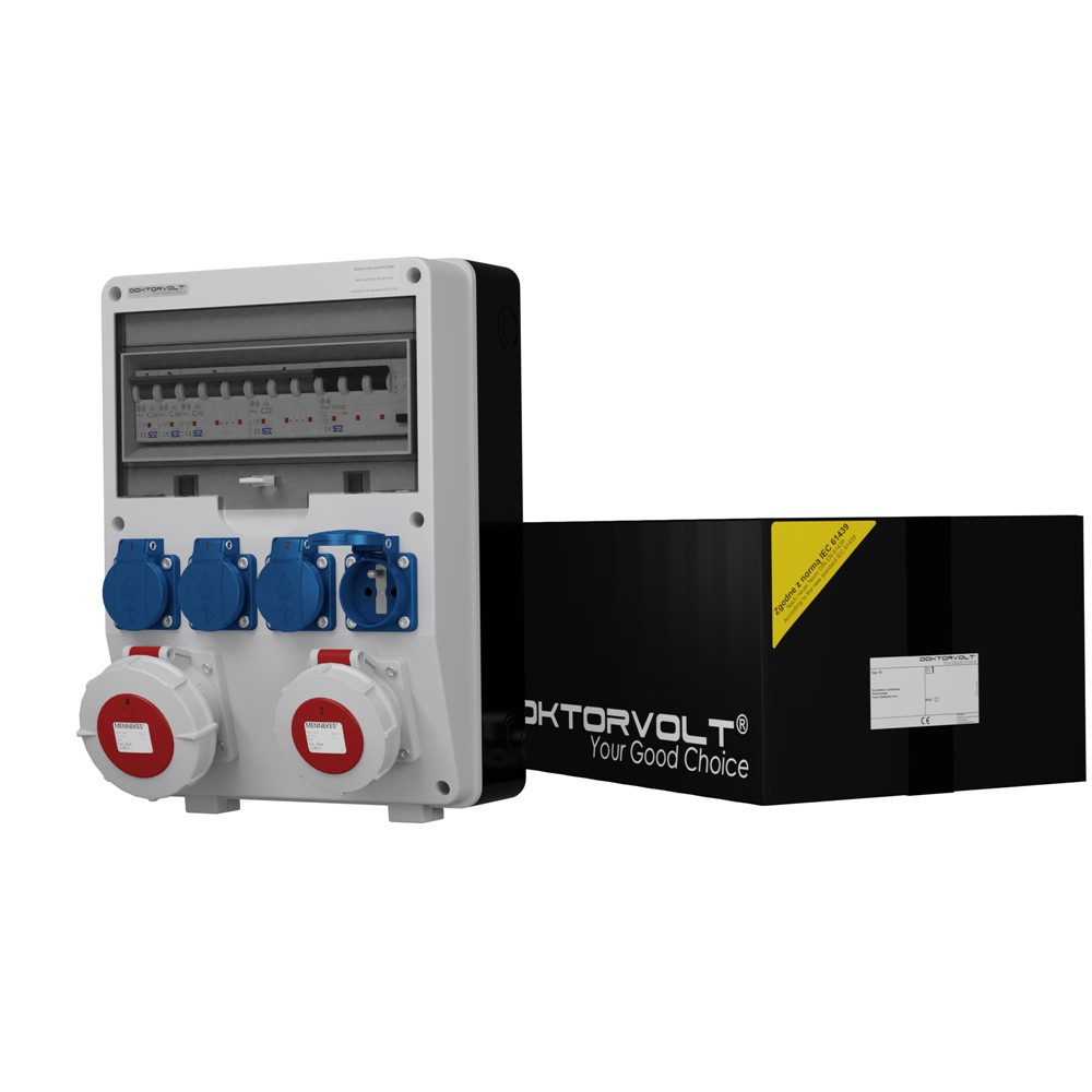 Gebäudeverteilerkasten Td-s/fi 32a 16a 4x230v Steckdosen Mennekes Doktorvolt 2466