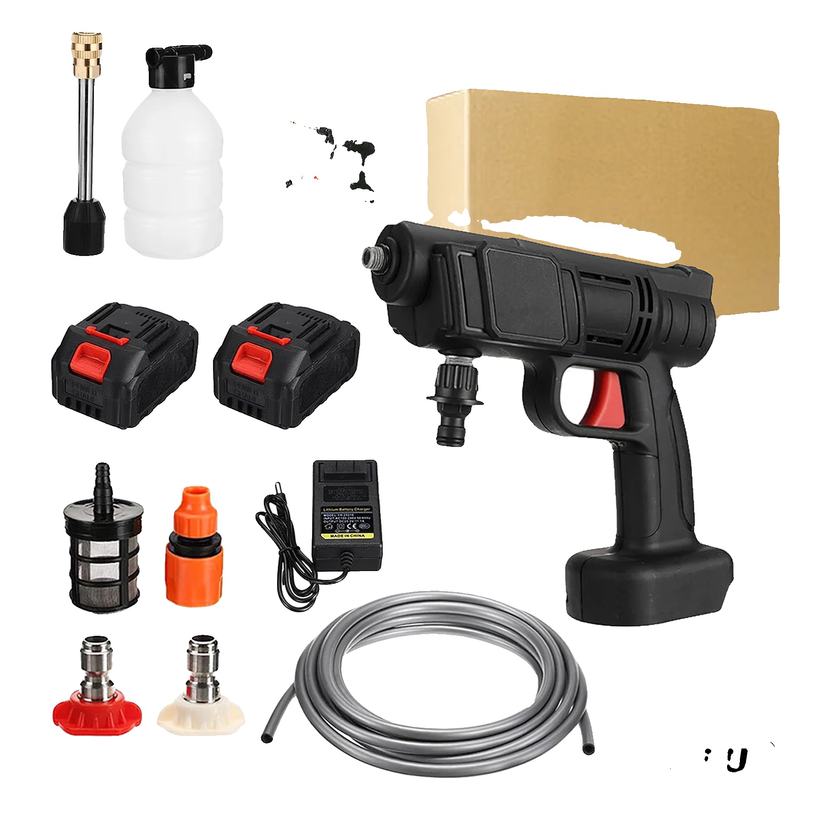 Akku-hochdruckreiniger, 6-in-1-düse, 270 L/min Wasserdurchfluss
