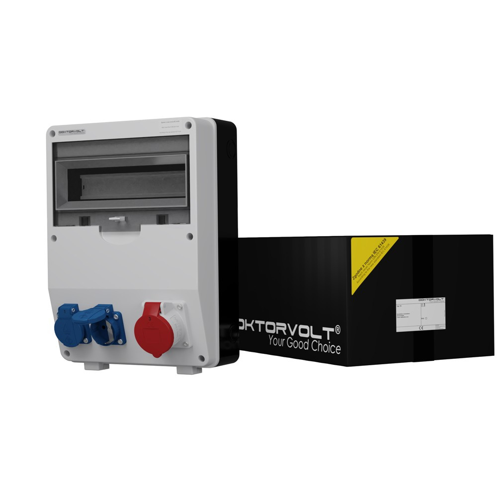 Gebäudeverteilerkasten Td 16a 2x230v Schuko Doktorvolt 6763