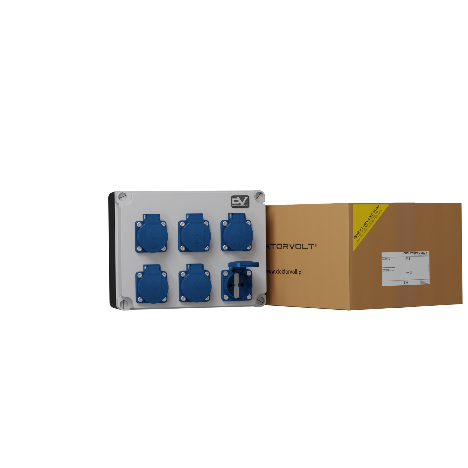 Bauverteilerkasten Fred 6x230v Schuko Mennekes Doktorvolt® 2978
