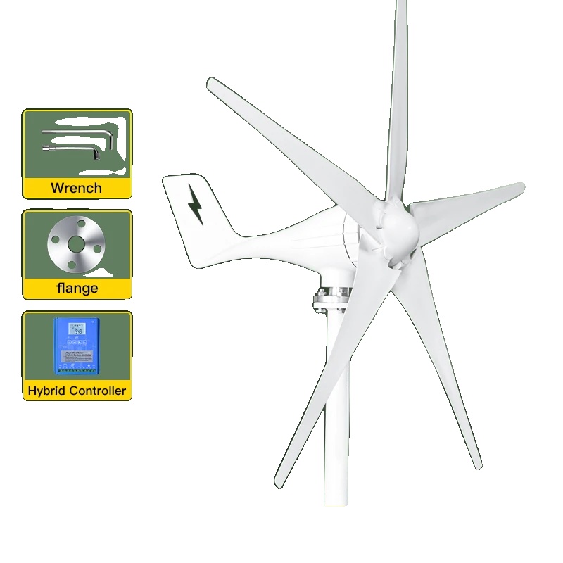 Windkraftanlage, Hohe Effizienz, Anpassbare Optionen, 12 V, Mit Mppt-regler, 2000 W