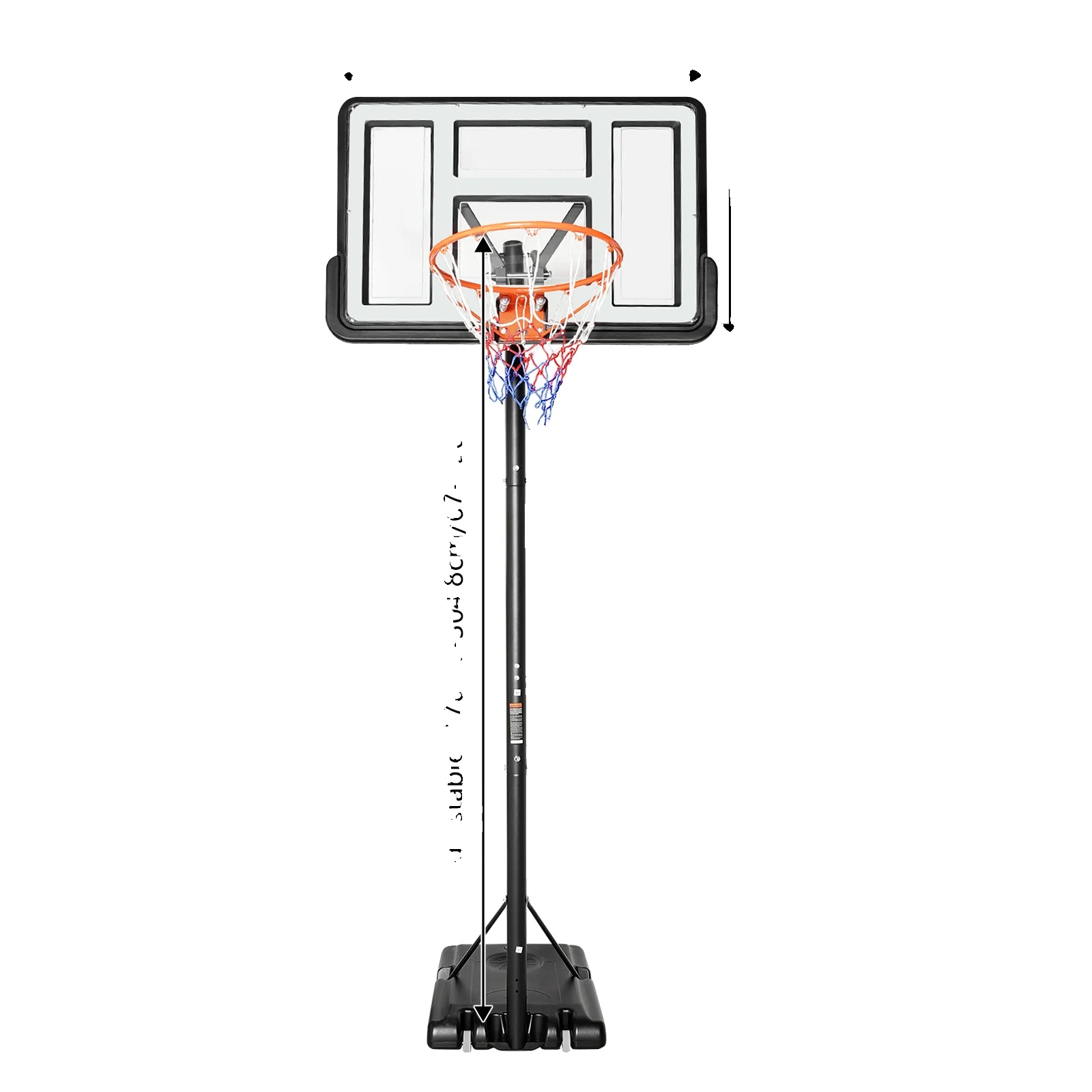 Basketballkorb, Höhenverstellbar, Robuste Ausführung, Schwarz