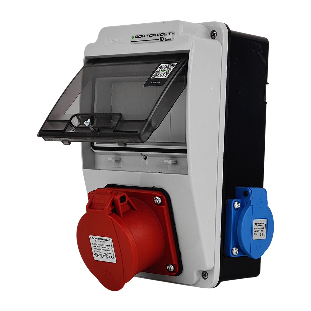 Gebäudeverteilerkasten Xs 16a 2x230v Ohne Ip44-schutzart, Doktorvolt Dv-5121-f Steckdosen