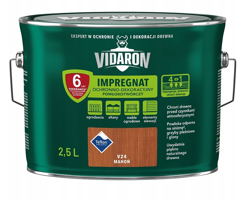 Vidaron Schutz- Und Dekorimprägnierung Mahagoni V24 2,5 L