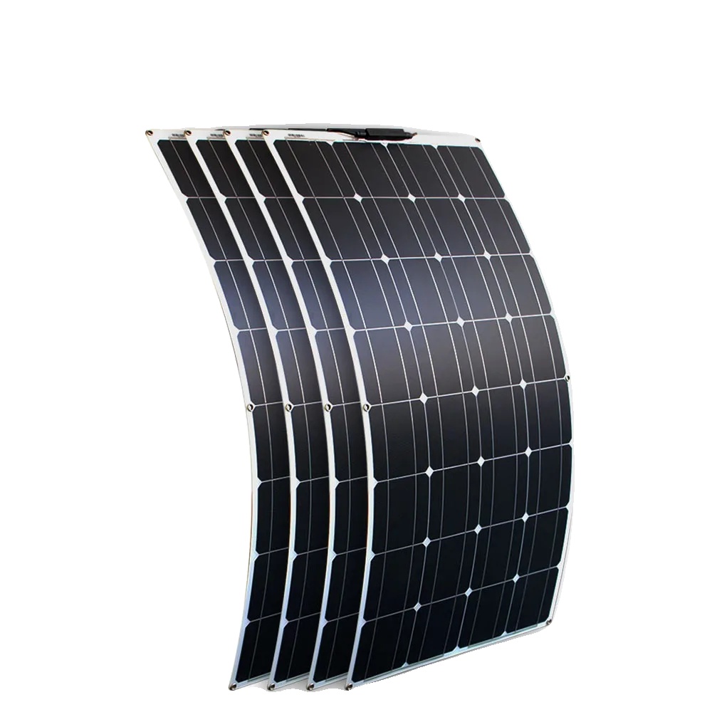 Solarmodul, Flexibles Design, Hohe Effizienz, Schwarzes 50-w-set