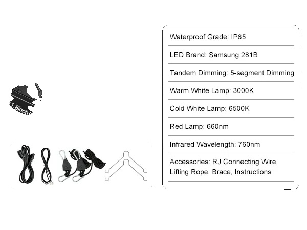 Growzelt, Vollspektrum-led, Energiesparsystem, Kit B, 120x60x150cm