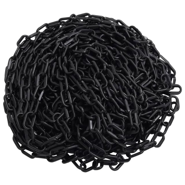 Absperrkette Schwarz 100 m Ø6 mm Kunststoff Vidaxl