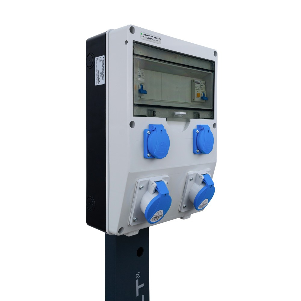 Verteilerkasten Auf Ständer Td-camp Fi/ls 2x16a/3p 2x230v 1703