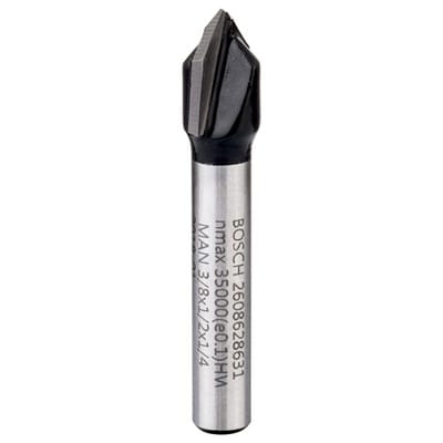 V-Nutfräser 1/4, D1 9,5 mm, l 12,4 mm, g 45 mm, 90° - Bosch