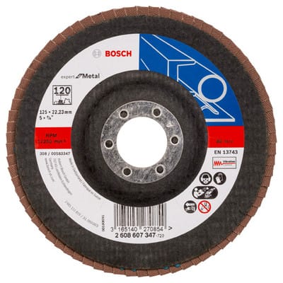 Bosch - Accessories 2608607347 X551 Fächerschleifscheibe Durchmesser 125 mm Bohrungs-Ø 22.33 mm Stahl