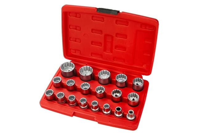 Dema - Stecknuss Set 19tlg 1/2 Zoll Vielzahn 12-Kant Ratschen Nüsse Aufsteckschlüssel