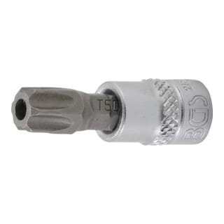 Bgs Technic - Bit-Einsatz Antrieb Innenvierkant 6,3 mm (1/4') T-Profil (für Torx) mit Bohrung T50