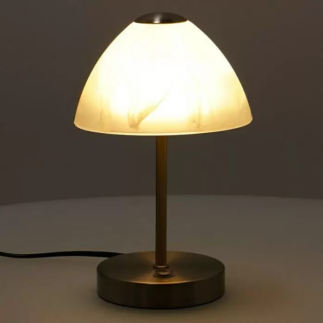 Defibrico - led Tischleuchte queen Metall 4-fach Touch Dimmer Silber matt, Höhe 24cm