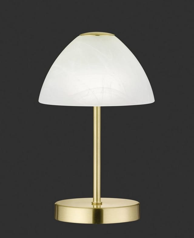 Led Tischleuchte queen Metall 4-fach Touch Dimmer Messing matt, Höhe 24cm