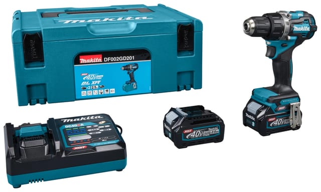 Bohrschrauber 54 Nm 40 v max. Makita 2 Akkus 2,5 Ah BL4025 + Ladegerät DC40RA – DF002GD201