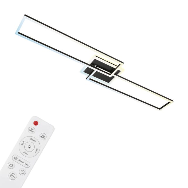 Brilo - led Deckenleuchte cct WiFi Bluetooth App 40W schwarz Metall-Kunststoff ner