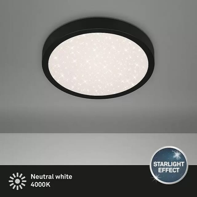 Led Deckenleuchte Sternenhimmel 18W schwarz Metall-Kunststoff Briloner