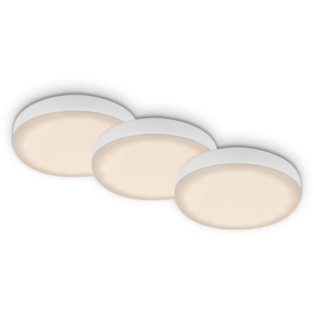 Briloner - led Einbauleuchten 3er Set 3 w IP44 weiß Metall-Kunststoff Ø7,5cm