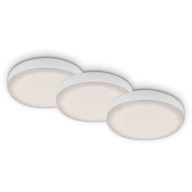Briloner - led Einbauleuchten 3er Set 3W IP44 4000K weiß Metall-Kunststoff Ø7,5cm