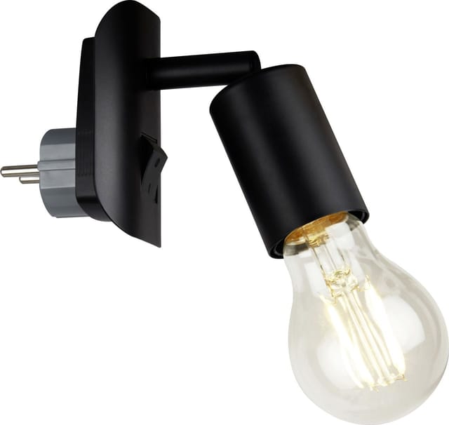 Briloner - Steckerleuchte Steckerlampe Ein-/Aus-Schalter 1E27 25 w schwarz Metall