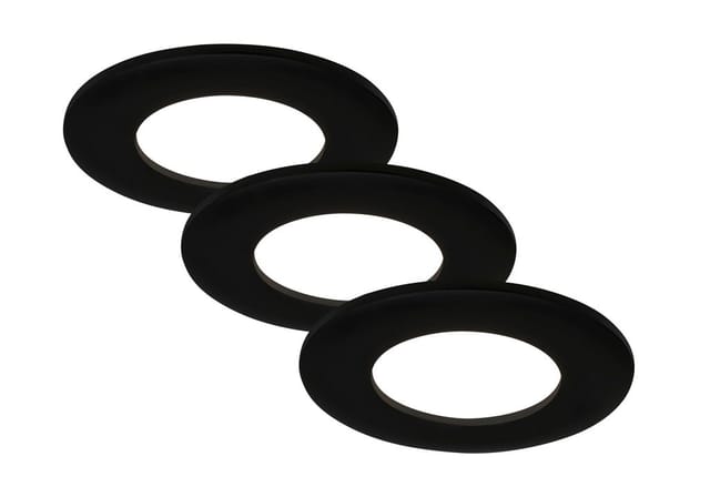Led Einbauleuchten 3er Set 5 w matt-schwarz 4000K Kunststoff Ø8,5cm Brilo ner