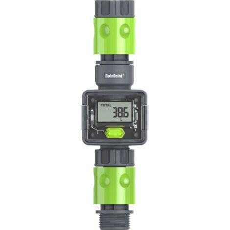 Rainpoint Ipx6 Digitaler Wasserdurchflussmesser, Gartenschläuche, Wasserdurchfluss, 3/4"-bsp-gewinde, Schnellanschluss