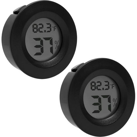 Stück Mini-rundhygrometer-thermometer, Hygrometer Für Den Innenbereich Für Reptilien, Digitale Lcd-temperatur- Und Feuchtigkeitsregelung, Mit °c/°f-umschaltung, Anzeige Für Kleine Räume, Gewächshäuser