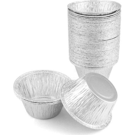 Runde Tabletts, Einweg-aluminiumförmchen Für Cupcakes, Cremes, Muffins, 50er-packung