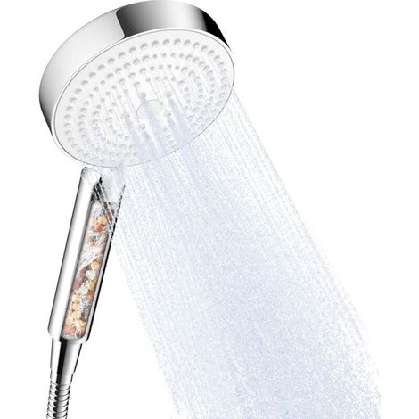 Antikalk-duschkopf, Duschkopf Mit 1,6 M Schlauch, Filterduschkopf Mit 6 Strahlarten, Wassersparender Duschkopf, Chrom