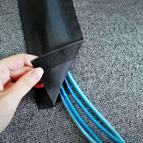 Kabelabdeckung, Verdeckter Kabelorganisator, Kabelbandkorrektor Für Teppich, Treppe, Boden, Büro (farbe: Schwarz, Größe: 3 Meter)