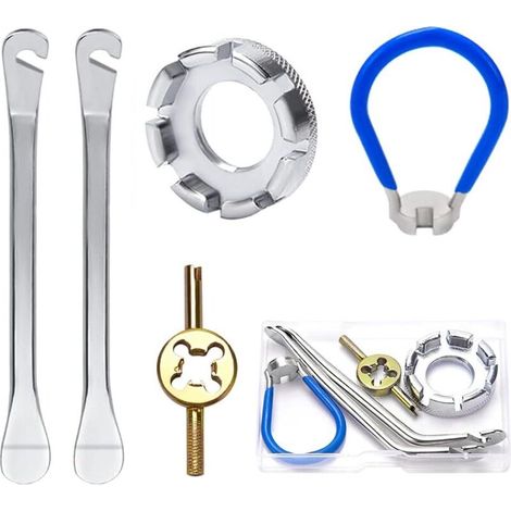 5-teiliges Speichenschlüssel-set (8-fach) Für Fahrradspeichen (10-15 Gauge) Mit Reifenheber Und Klappschlüssel, Geeignet Für Mountainbikes Und Rennräder.