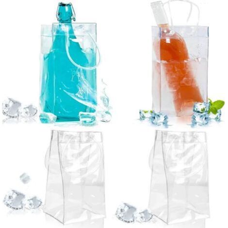 Eisbeutel Für Weinflaschen, 4er-packung, Ce-gekennzeichnete Transparente Weinflaschenbeutel, Wiederverwendbare Weinbeutel, Eisbeutel Für Champagner, Gekühltes Bier Und Andere Getränke.