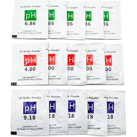 15 Stück Ph-testmeter-messpackung Mit Pufferlösung (ph-puffer 4,00/6,86/9,18) Für Die Schnelle Und Genaue Kalibrierung Von Ph-wasser Zur Bestimmung Des Ph-werts.
