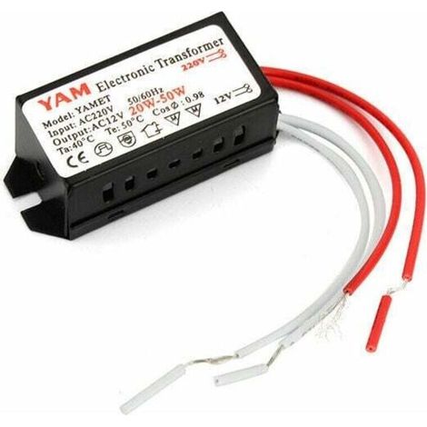 Elektronischer Transformator 220 V Auf 12 V – 20–50 W Leistung – Überlast- Und Kurzschlussschutz – Für Halogen- Und Led-lampen