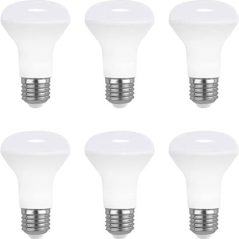 E27 R63 7w Led-spotlampe, Kaltweiß 6000k, 665lm, 120 Grad Abstrahlwinkel, 220v, R63 Reflektorlampe Für Deckenstrahler, Nicht Dimmbar, 6er-pack [energieklasse E]