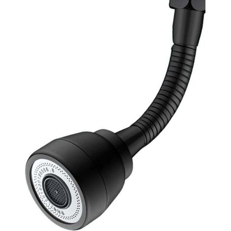Küchenspülen-brausekopf Mit 3 Strahlarten. 360°-küchenarmatur-brausekopf. Wassersparadapter. Schwenkbarer Armaturen-luftsprudler (schwarz).