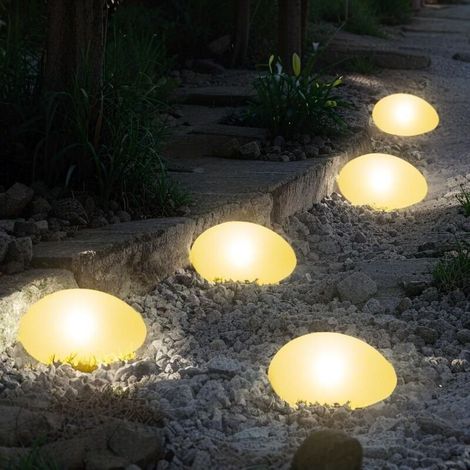 Wasserdichte Solarleuchten Für Den Außenbereich Aus Dekorativen Kieselsteinen. Schutzart Ip65. Für Garten, Terrasse, Hof Und Wege (mini-kieselsteine, 3 Stück). Warmes Licht.