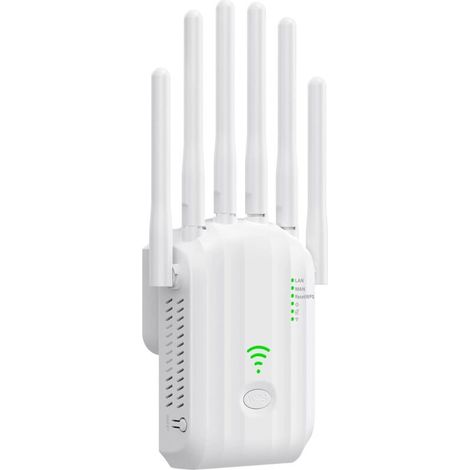 Wlan-repeater Für Den Außenbereich, Leistungsstarker Wlan-verstärker Mit 6 Antennen, Dualband (2,4 Ghz & 5 Ghz), Gigabit-ethernet-anschluss, Leistungsstarker Wlan-repeater, Kompatibel Mit Allen Intern