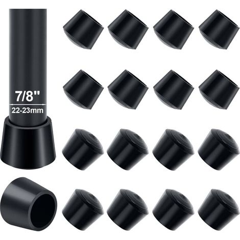 16 Stuhlbeinkappen, 22–23 Mm, Gummikappen, Schützen Böden Vor Lärm Und Kratzern, 22 Mm Innendurchmesser, Schwarz