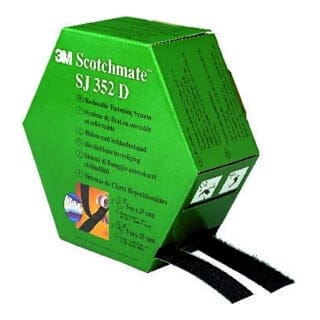 3M - sj 352D Scotchmate Klettband zum Aufkleben Haft- und Flauschteil (l x b) 5000 mm x 25.4 mm Schwar