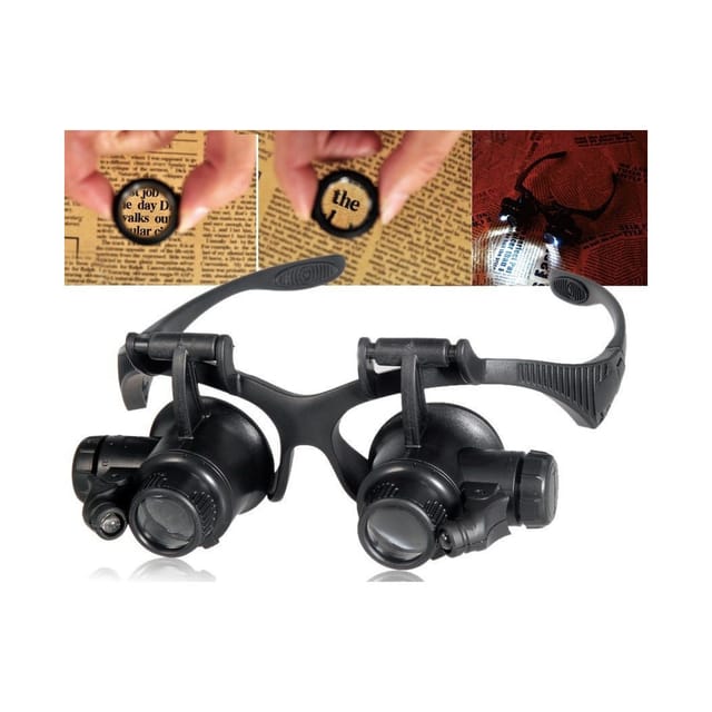Trade Shop Traesio - Trade Shop - 25-fache Präzisionslupen, 4 Linsen, LED-Leuchten, 9892G -