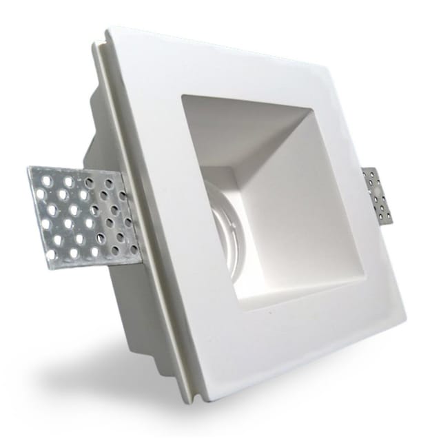 Trade Shop - fester einbau-spotlight-halter aus gips für GU10 led-lampen quadratisch 12X12 cm -