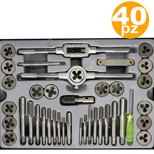 Trade Shop - kit filiera 40 pz professsion maschi und femmine kit filiere 40 pz in valigia -