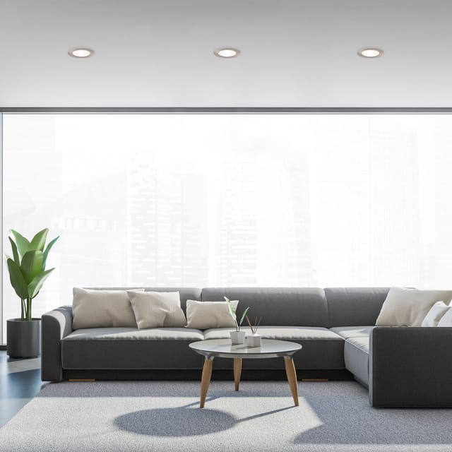 Led Einbauleuchten 3er Set IP44 7W silber 4000K Kunststoff Ø12cm Brilo ner