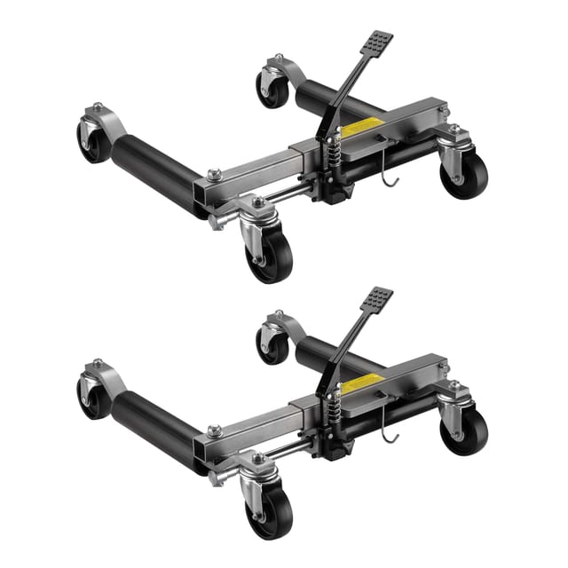 Pkw Rangierhilfe 2x Wagenheber hydraulisch, 2 Stück Rangierwagenheber je 680 kg Tragkraft, Autoheber bis 30 cm Reifenbreite - Wiltec