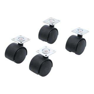 Doppel-Lenkrollen-Satz ø 40 mm 4-tlg.