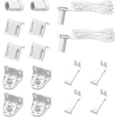 Set Mit 2 17-mm-fensterrollohalterungen, Ersatzteile Und Befestigungsset Für Doppelrollos, Verdunkelungsrollos, Seitenrollos, Doppelrollos...debun