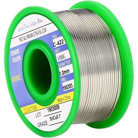 Ulisemsolder Lötdraht, 1,0 Mm, Bleifrei, Sn 99,3% Cu 0,7% Mit Kolophoniumkern, Zum Elektrischen Löten (100 G)