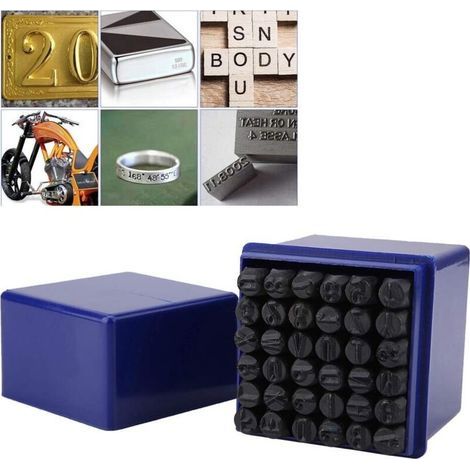 36-teiliges Buchstaben- Und Zahlenlocher-set, 4 Mm – Kohlenstoffstahl Für Metall, Holz Und Kunststoff – Inklusive Tragetasche
